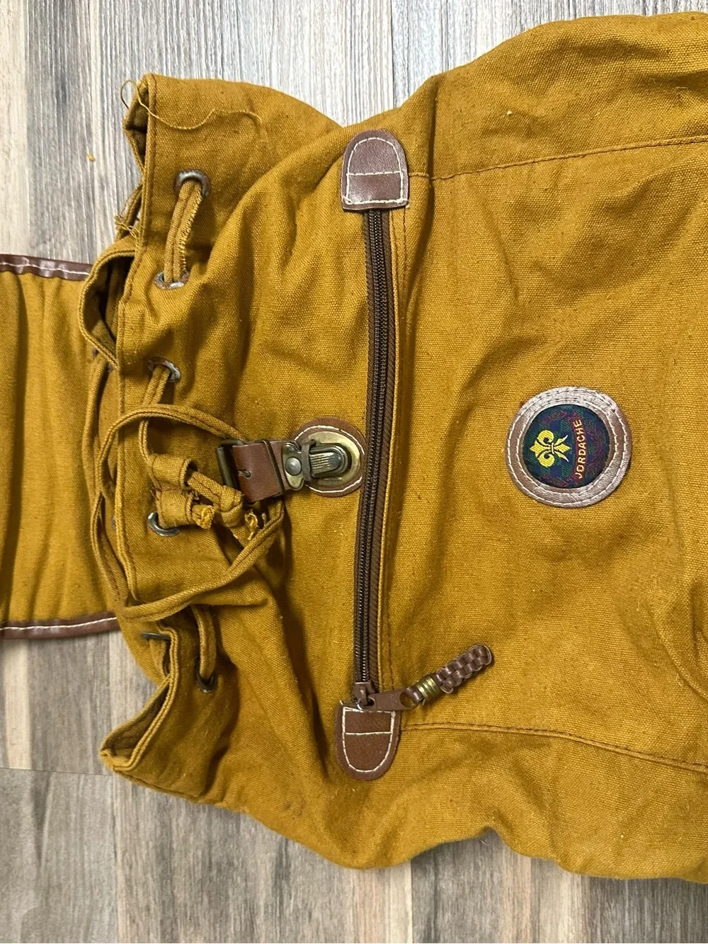 Vintage Jordache Mustard Yellow Backpack
